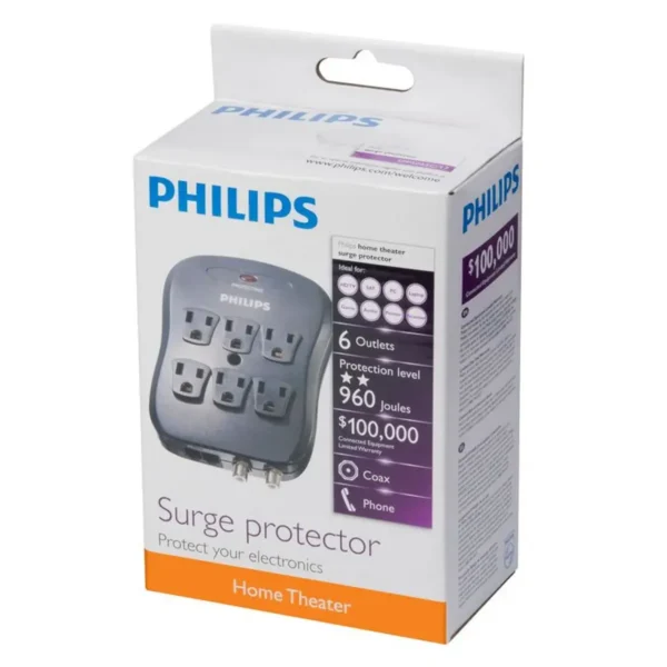 Philips SPP5065C/17 surge protector Black 6 AC outlet(s)