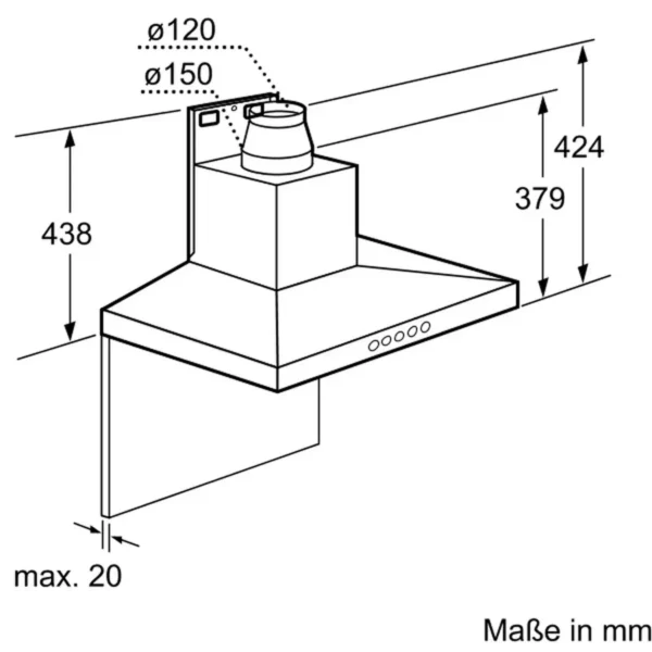 Siemens LC96WA530 cooker hood Wall-mounted Stainless steel 450 m³/h