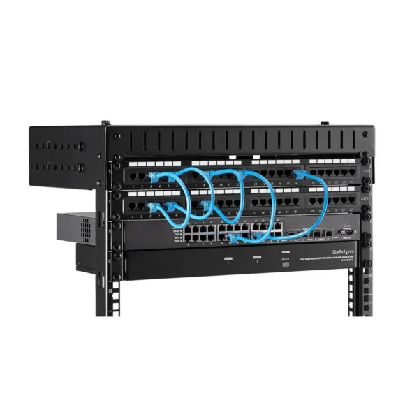 StarTech.com 8U 19″ Wall Mount Network Rack – Adjustable Depth 12-20″ 2 Post Open Frame Server Room Rack for AV/Data/ IT Communication/Computer Equipment/Switch w/Cage Nuts & Screws
