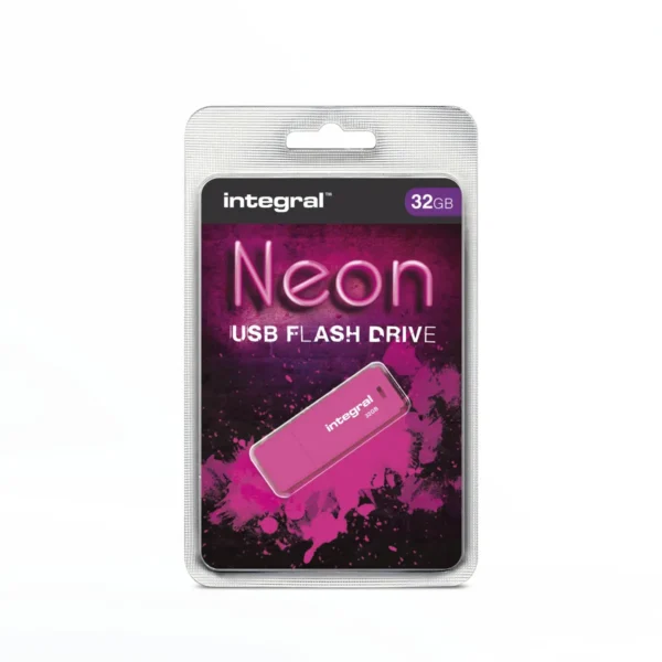 Integral 32GB USB2.0 DRIVE NEON PINK
