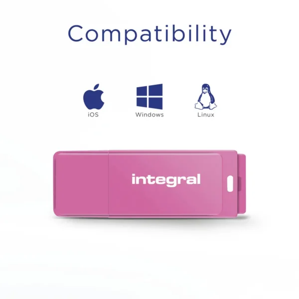 Integral 32GB USB2.0 DRIVE NEON PINK