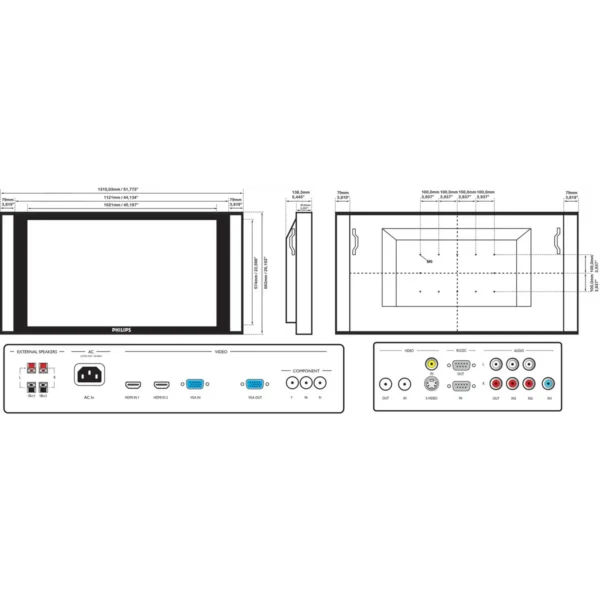Philips BDL4640E/00 Signage Display Digital signage flat panel 116.8 cm (46″) 450 cd/m² Full HD Black