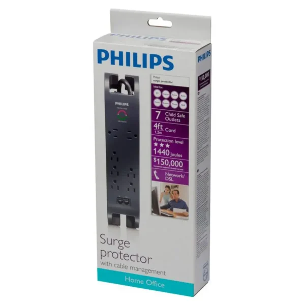 Philips SPP4072C/17 surge protector Black 7 AC outlet(s) 1.2 m