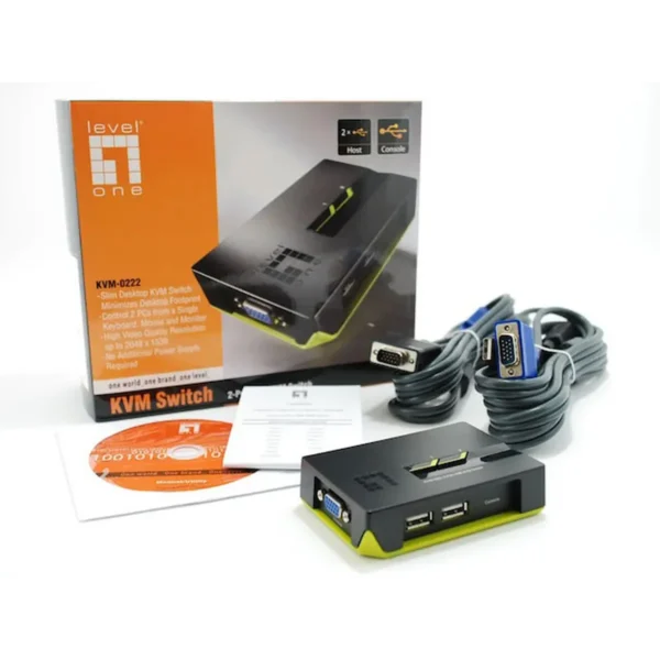 LevelOne 2-Port USB VGA KVM Switch
