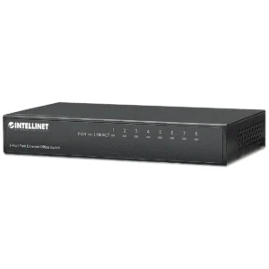 Intellinet 8-Port Fast Ethernet Office Switch, Desktop Size, Metal, IEEE 802.3az (Energy Efficient Ethernet), Box