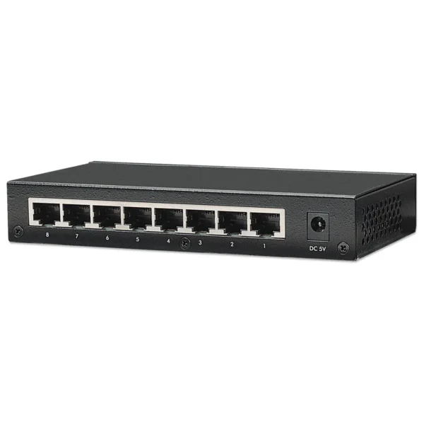 Intellinet 8-Port Fast Ethernet Office Switch, Desktop Size, Metal, IEEE 802.3az (Energy Efficient Ethernet), Box