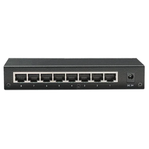 Intellinet 8-Port Fast Ethernet Office Switch, Desktop Size, Metal, IEEE 802.3az (Energy Efficient Ethernet), Box