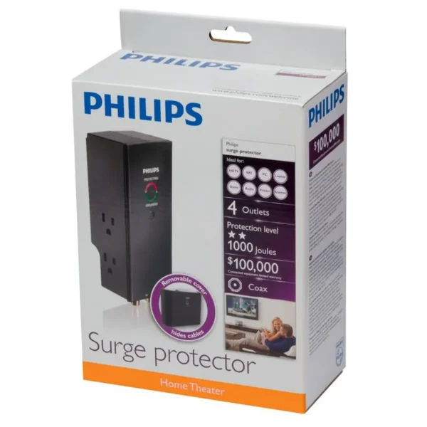 Philips SPP5044B/17 surge protector Black 4 AC outlet(s)