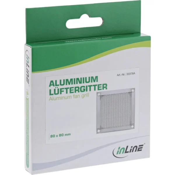 InLine Fan grid aluminium filter, 80x80mm