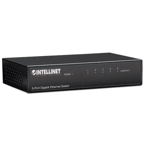 Intellinet 5-Port Gigabit Ethernet Switch, Desktop Size, Metal Housing, IEEE 802.3az (Energy Efficient Ethernet)