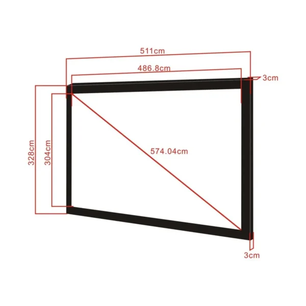 Multibrackets M 16:10 Framed Projection Screen 486,8×304,2, 226″