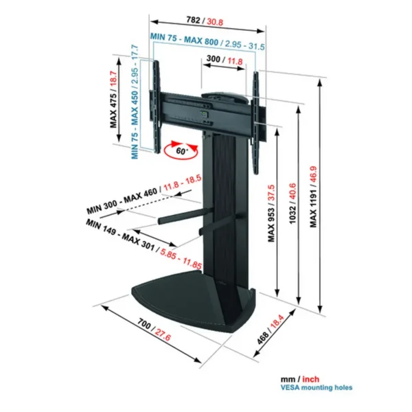 Vogel’s EFF 8340 Flat Screen TV floorstand (black)