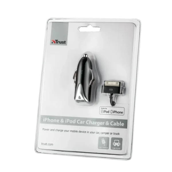 Trust iPhone & iPod Car Charger & Cable Mobile phone Black AC Auto