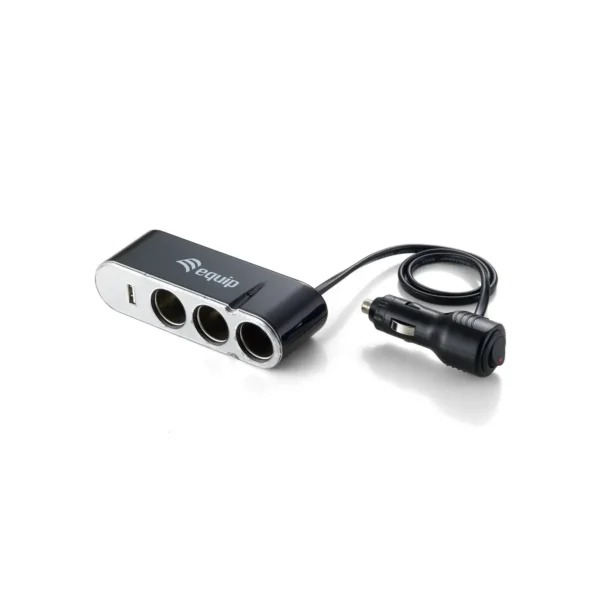 Equip Triple Socket with USB Car Charger