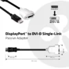 CLUB3D DisplayPort to DVI-D Single Link Adapter Cable
