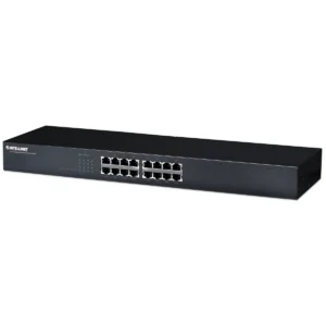 Intellinet 16-Port Gigabit Ethernet Switch, 16-Port RJ45 10/100/1000 Mbps, IEEE 802.3az Energy Efficient Ethernet, 19″ Rackmount, Metal (Euro 2-pin plug)