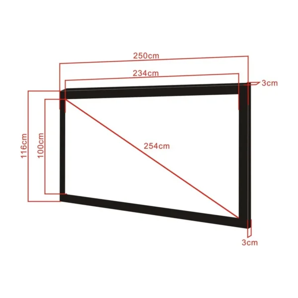 Multibrackets M 2.35:1 Framed Projection Screen 234×100, 100″