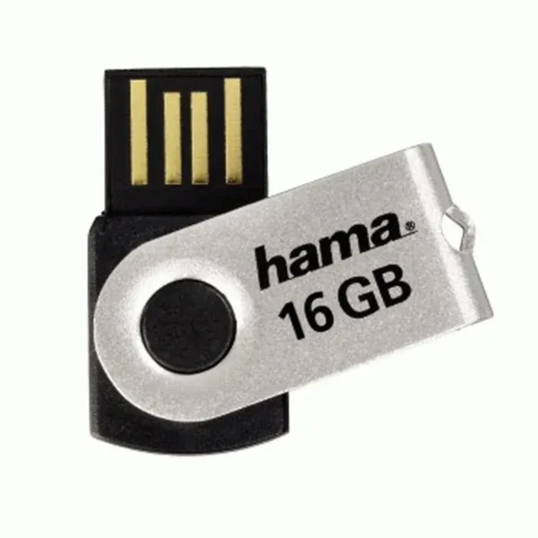Hama Rotate Mini USB flash drive 16 GB USB Type-A 2.0 Black, Silver